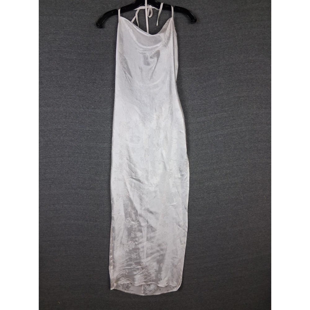 Shein Slip Dress M White Jaquard Bridal Bachelorette 90s Y2K Slinky Sultry